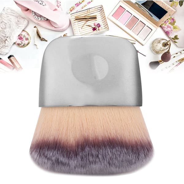 Mini Multifunktionel Bærbar Blød Løs Puder Blush Makeup Børste Sølv