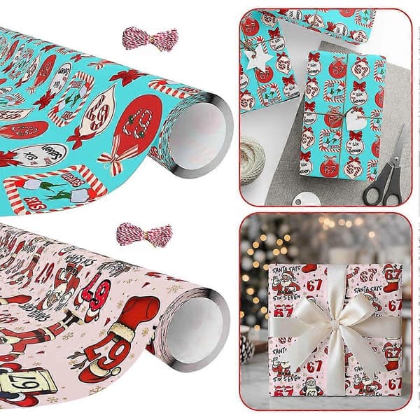 Presentinslagspapper för julfesttillbehör Premiumkvalitetspapper för kontorsskämtpresentutbyte Pink 2pcs