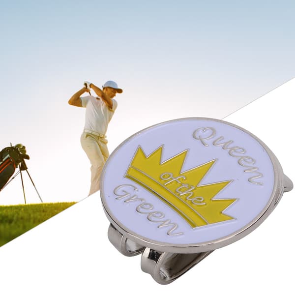 Metallisk Magnetisk Golfhatt Visir Klipp Ballmarkør Tilbehør (Gul Krone)