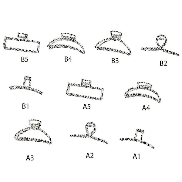 Ruudullinen hiusklipsi Liukumaton Zebra Hollow Out Hair Claw Geometry Leoy Barrette A5