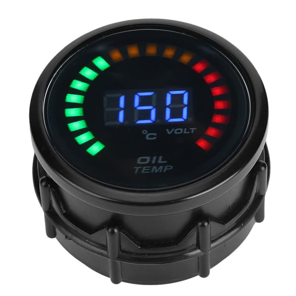 52 mm digital olietemperaturmåler LED farve LCD-display med sensor ledningsnet bilmåler
