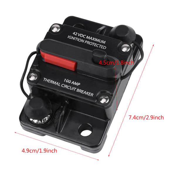 12V 42V DC Bil Audio Inline Strømafbryder Manuel Nulstilling 100A