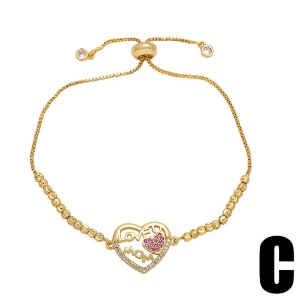 Rannekorulahja äidille Zirkoni Mama Heart Stud Muotikorut Ac8252 B