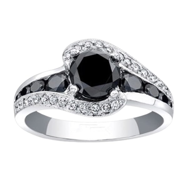 Fingerring Geometrisk svart Cubic Zirconia smycken Modeutseende Utsökt fingerring för bröllop US 10