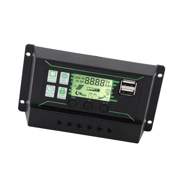 20A Solcellelader PWM 3-trinns USB-utgang 12V 24V Solpanelregulator
