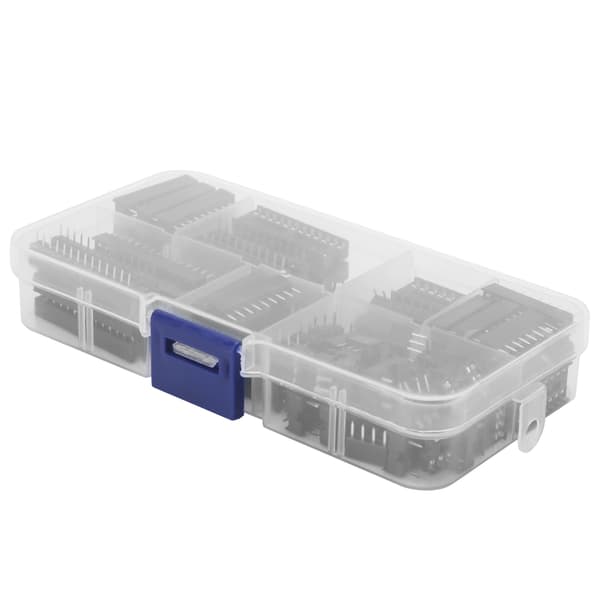 66 stk. IC Chip Socket Flat Pin DIP Integrerede kredsløbskomponenter Sortimentssæt 2,54 mm