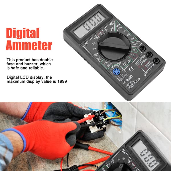 Mini LCD digital multimeter - Spenning, strøm, motstandstester