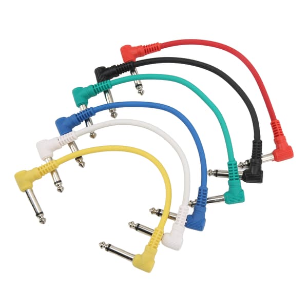 6 st 6,35 mm Rätvinklig Gitarr Effektpedal Patchkablar Universellt Instrument