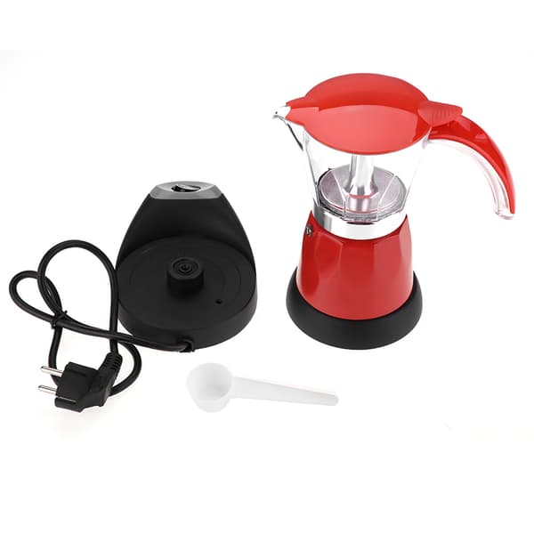 Elektrisk Moka-kanna 6 Koppar 480W - Röd