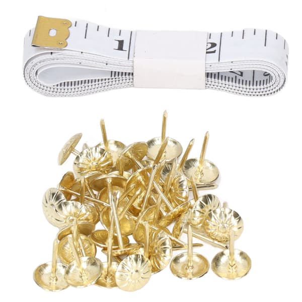 100 st Dekorativa möbelspikar Möbelstift Guld Kolstål Set