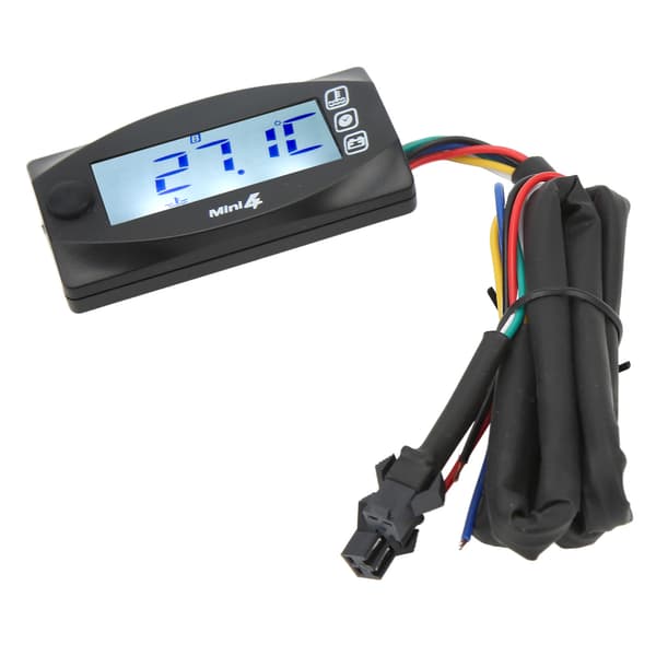 Motorcykel LCD Digital Måler Spændingsmåler Voltmeter Temperatur Termometer Tidsvisning Sensor M14x1.5