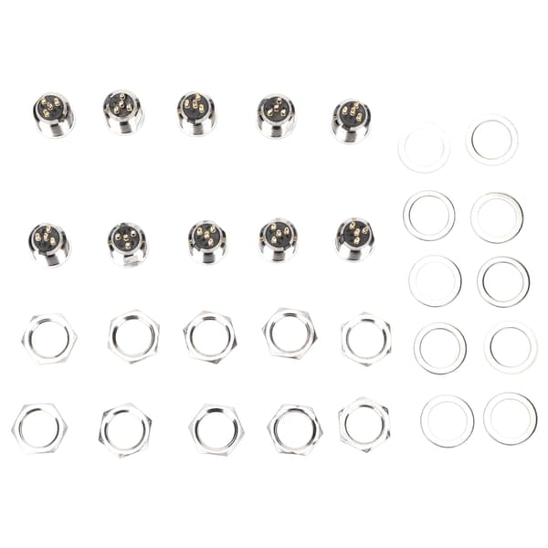 10-pack XLR hane kontakt 4-stifts metallpanelmonterad mikrofon ljudjack