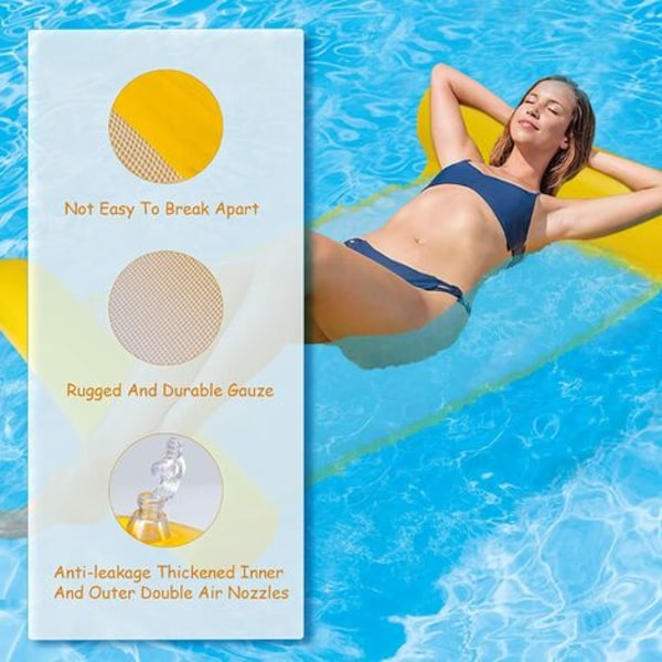 Multi-purpose flydende hængekøje, oppustelig pool flyder 4-i-1 flydende tilbagelænet flyde hængekøje vand hængekøje Multi-Use Fo