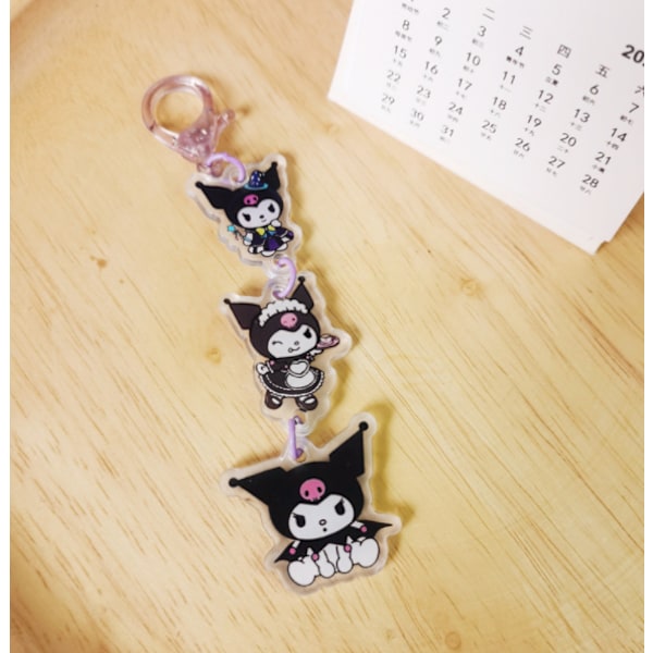 Creative Gift Riipus avaimenperä japanilaisen tytön sydännukke Sanrio Kuromi Melody pieni lahja (Kulomi),