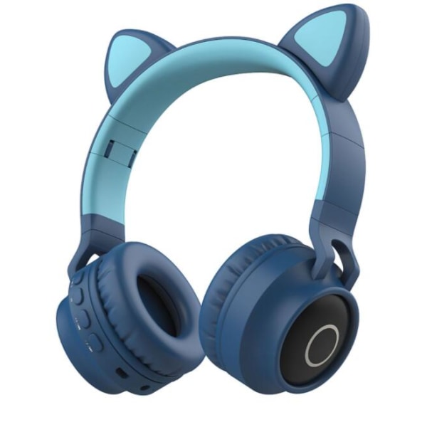 Cute Cat Ears Wireless Headset Cartoon Gaming Headset blue-green
