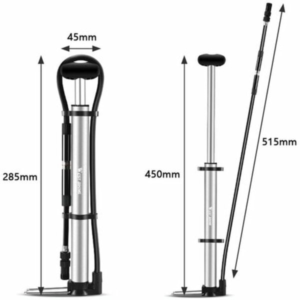 Minipyöräpumppu 140 PSI kannettava ilmapumppu MTB maantiepyörän pumpun täyttö painemittarilla sopii Presta- ja Schrader-venttiileihin