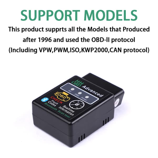V02H2-1 Bluetooth OBD2 Bil Diagnostic Scanner Auto Detektion Scanner