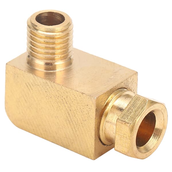 Messing 90 Graders Albue Kompression Rørfitting Konnektor Adapter til Oliesmøringssystem PL608 6mm 0,24 Tommer M8 x 1