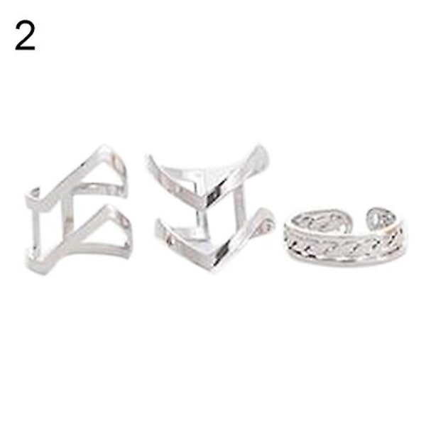 3 st/ set Mode kvinnors pil Hollow Midi Knuckle Open Finger Ring Band Present Silver