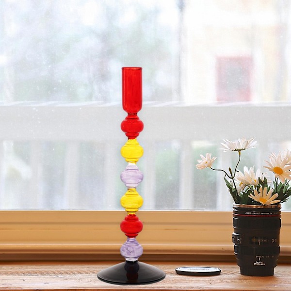 Kynttilänjalka läpinäkyvä romanttinen korkeaborosilikaattilasi ranskalaistyylinen vintage pöytäkoneen kynttilänjalkateline kodin sisustus