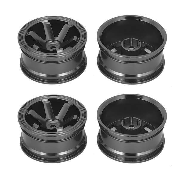 Alufælge Nav Fælge Reservedele Tilbehør Passer Til 1/10 RC Flat Running Drift Car 5-Eget Sort