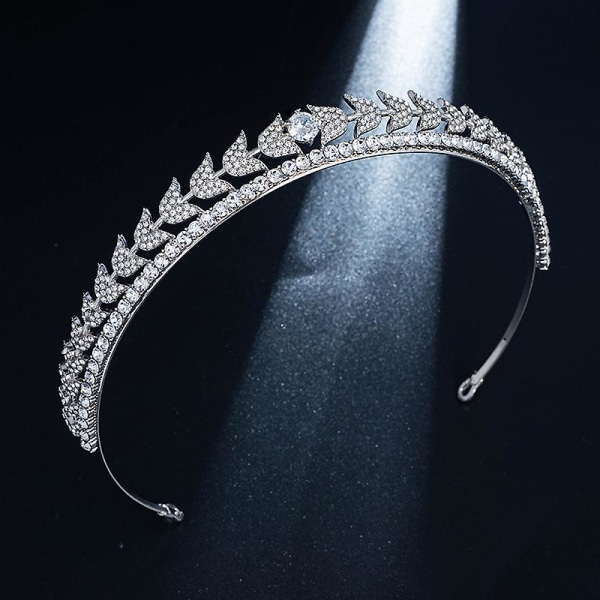 Rhinestones Crown Pannband Handgjord brudhårbåge Glittrande Zirkon Huvudbonad Hårtillbehör för