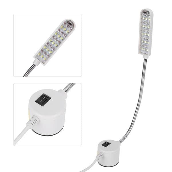 30 LED Magnetisk Base Arbejds Halslampe US Stik AC 110-250V