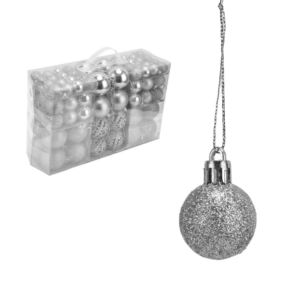 100 st Krossäkra Hängande Julgranskulor Silver