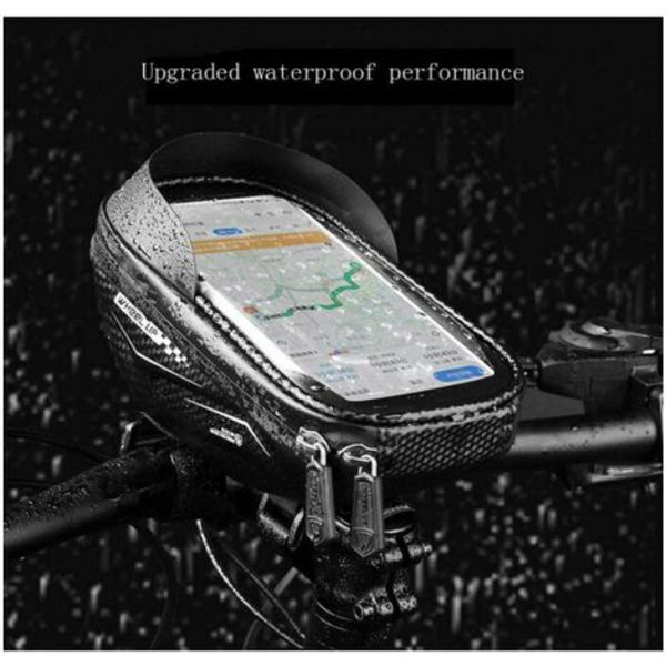 Cykeltaske Hard Shell Styrtaske Touch Screen Mobiltelefontaske Vandtæt taske Mountainbiketaske (sort) -