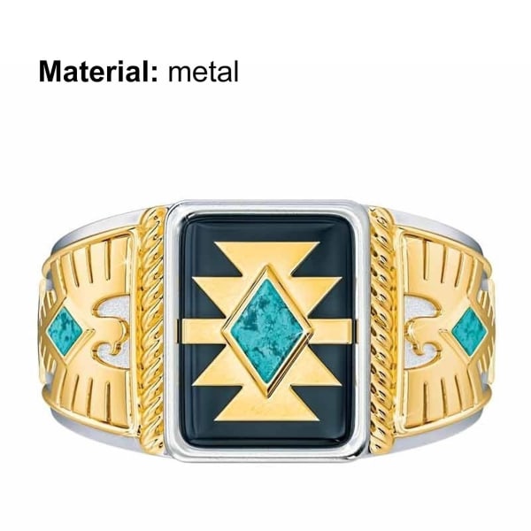 Udskårne Knuckle Ringe Totem Antik Golden Creative Eagle Udskåret Symbol Ring til dagligdagen US 10