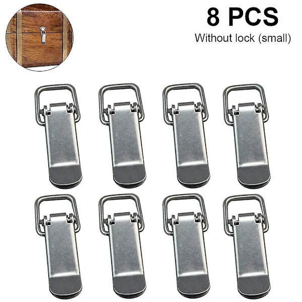 8 kpl cap ruostumatonta terästä vipulukko Cappen Lock Box case koteloon, työkalulaatikkoon, laatikkoon, kaappiin, arkkuun Small