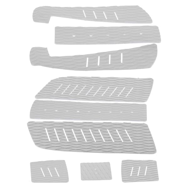 EVA Surfbräda Deck Traction Pad Longboard Paddle Board Mat Vit