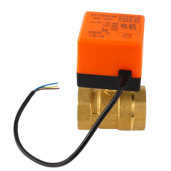 12V DC G1 1 2 DN40 2-vägs motoriserad mässingskulventil för luftkonditionering