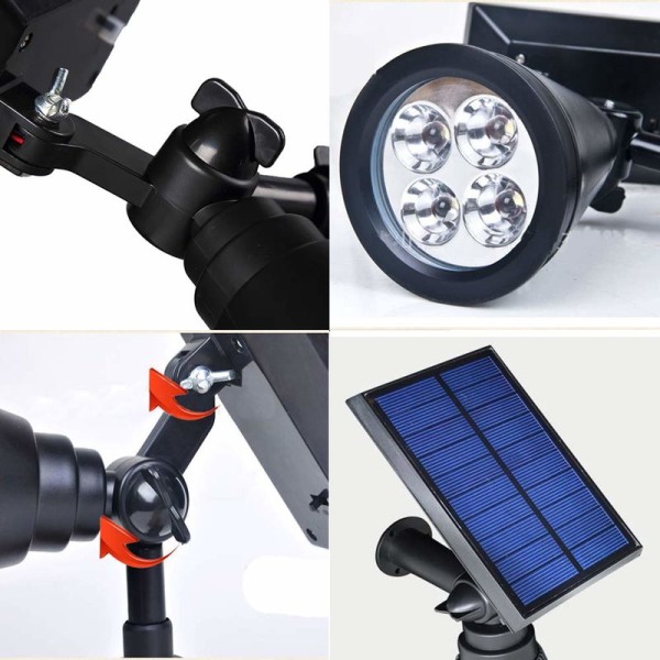 Stycken 4 lampor vitt ljus Solar mark spotlight trädgård trädgård gräsmatta LED dekorativa ljus atmosfär ljus, för inomhus