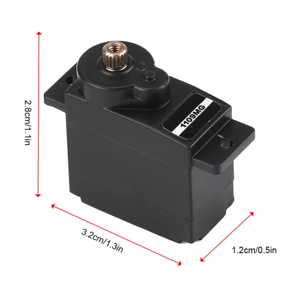 Micro Metal Gear Analog Servo til RC modelfly - 10g, 4,8-6V