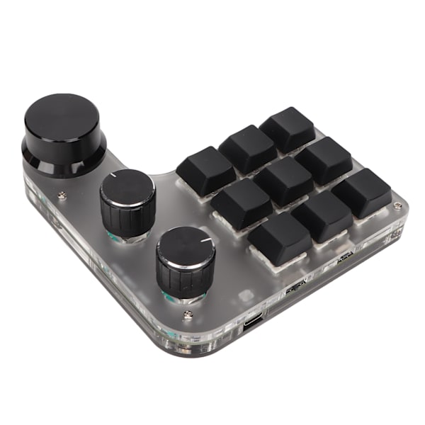 Brugerdefineret Mini Keypad 9 Taster 3 Knapper Programmerbar RGB Baggrundsbelyst Gaming Macro Keypad Sort