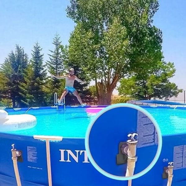 Sæt med 2 poolslangeholder, pooladapter, gråt pooltilbehør, til poolslanger inden for 38 mm，Fonepro