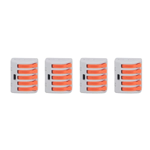 40 stk. 5-vejs kompakt ledningsforbinder hurtigforbindelsesterminalblok PCT 215 Orange