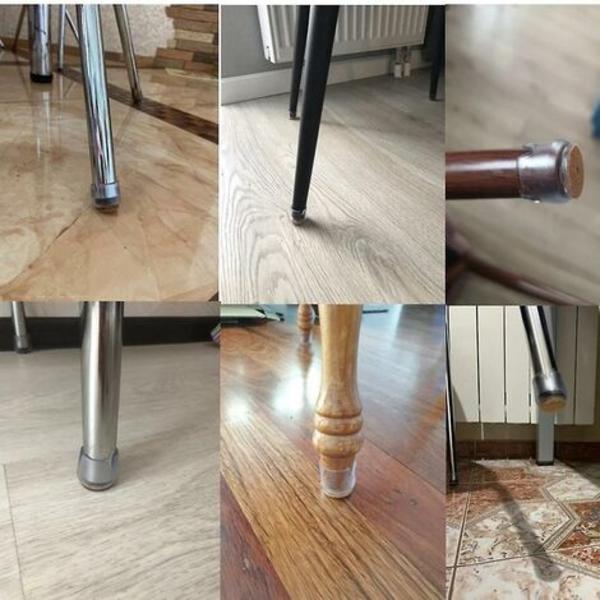 4 kpl Silikonituolipäälliset Pöydänjalkapehmusteet Liukumattomat lattiasuojat Jalkatyynyt 17-21mm