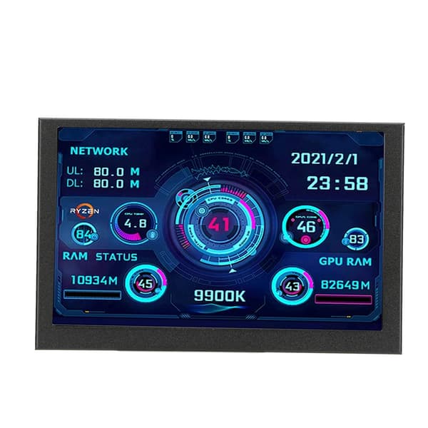 5-tommers IPS USB C PC CPU GPU RAM Data Monitor AIDA64 Temperaturvisning