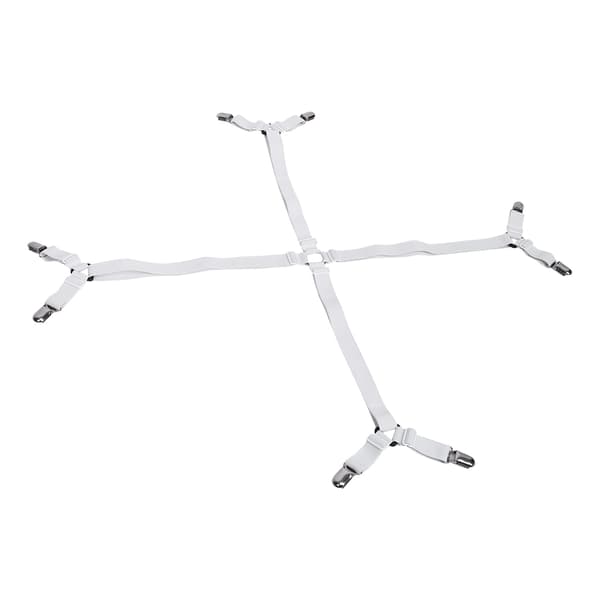 Elastiske kryss lakenstropper trekant Gripper fester hvit