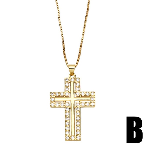 Kaulakoru Vintage Zircon Cross Muotikorut Ac9465 A