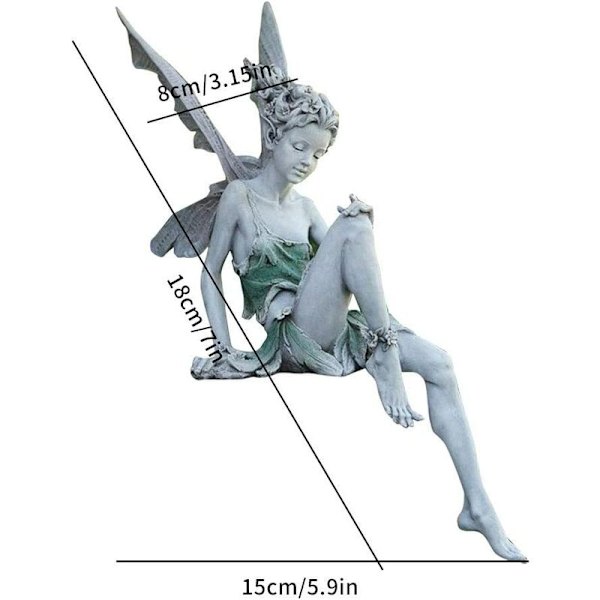 Hartsprydnad Dekorativ trädgårdsprydnad Fairy Staty Trädgårdsprydnad 18cm hög Fairy Figurine Resin Hantverk Dekoration f