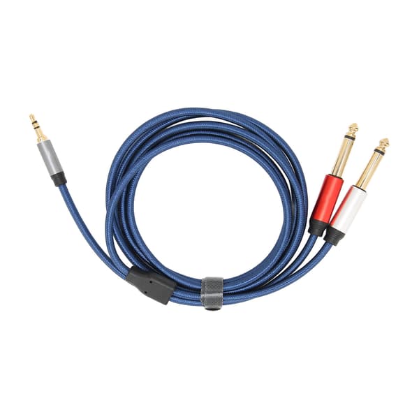 3,5 mm til 2x6,35 mm Stereo Lydkabel Gullbelagt Mono for RV