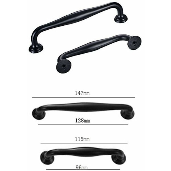 20 kpl American Simple Drawer European Matte Black Handle (Pipe Model-96MM Hole Pitch) sopii kotikäyttöön