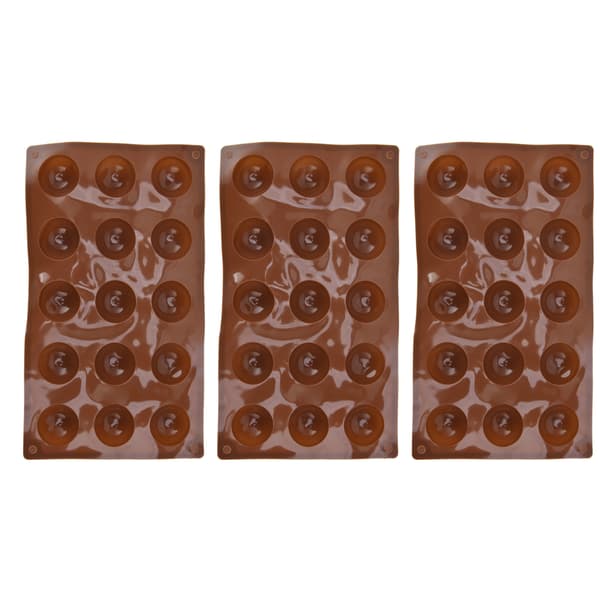 3-delt 15-hullers silikoneform Halvkugle Chokoladebomber Kage Gelé Budding Bagning