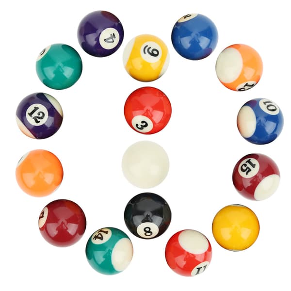 16 stk. miljøvenlige 38 mm resin børnebillardkugler legetøj mini poolbord tilbehør