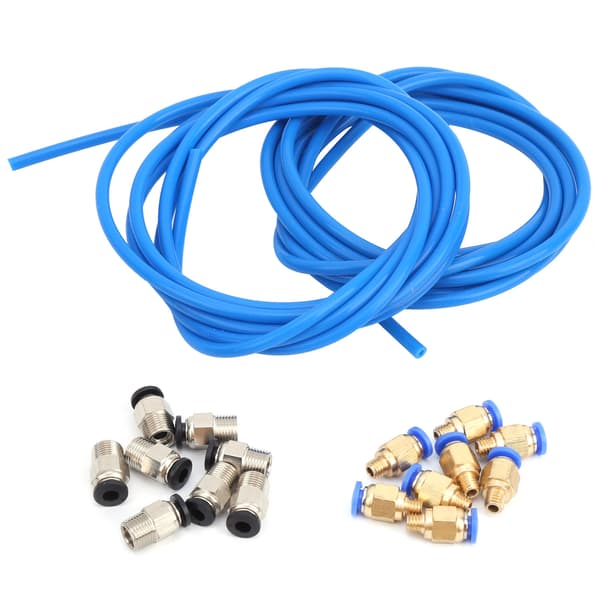 Blå PTFE slange 2 stk M10 M6 pneumatisk konnektor 8 stk hver 3D printer tilbehør