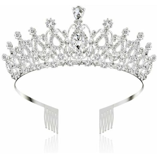 Kristall Tiara krona med strass kam för bröllop bröllop Princess Party Birthday Crown