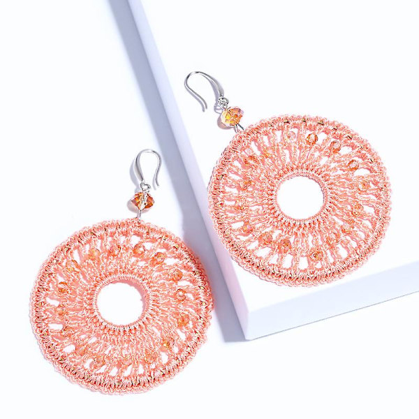 Örhängen Vintage Zircon Beads Modesmycken Ac10367 Pink